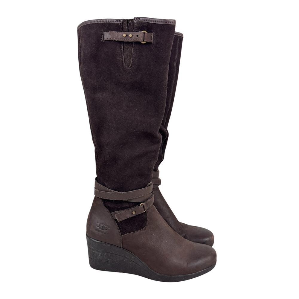 UGG Lesley Suede Waterproof Wedge Knee High Boot
